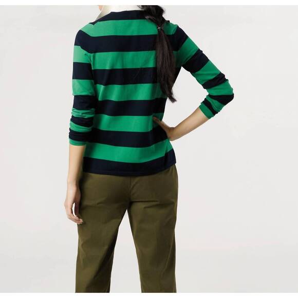 NEW ANN MASHBURN georgina rugby sweater in kelly green ice cotton - Picture 4 of 6